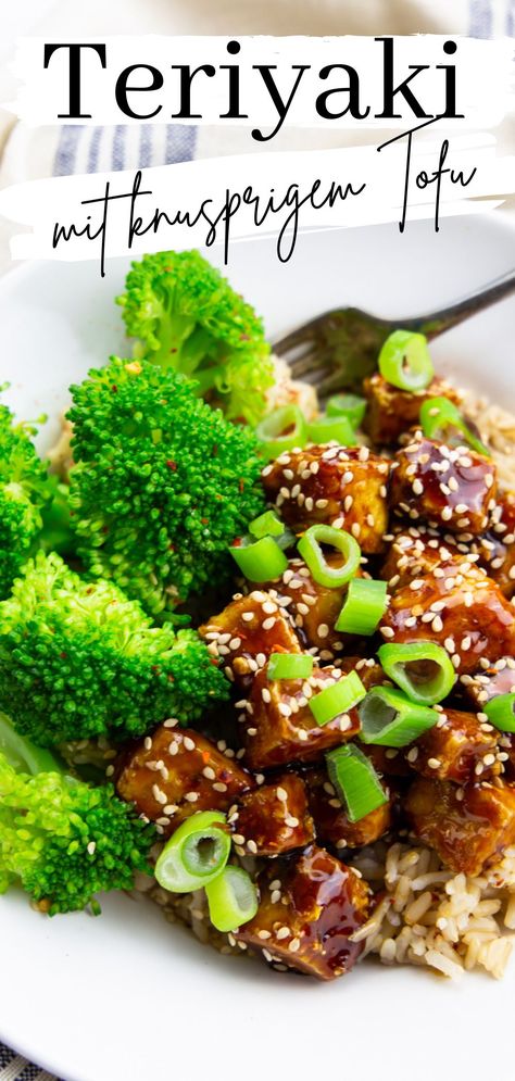 Terriyaki Tofu, Crispy Teriyaki Tofu, Easy Crock Pot Pasta, Tofu Broccoli Stir Fry, Tofu Dinner Recipes, Chinese Chicken Dishes, Sticky Tofu, Sweet Teriyaki Sauce, Tofu Marinade