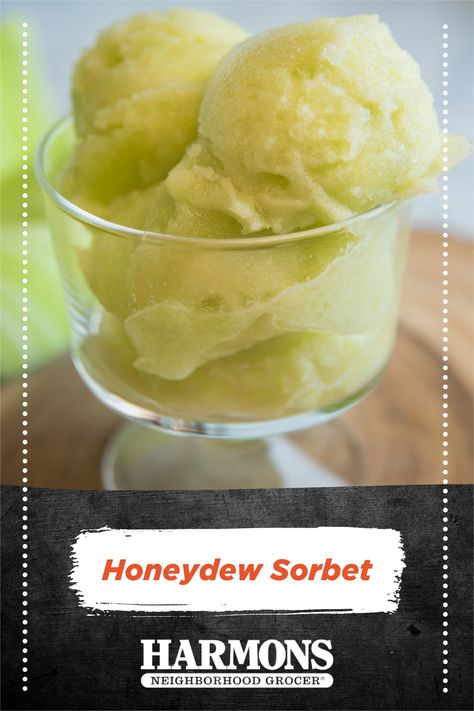 Harmons Grocery Recipe ✨ Ingredients: 1 honeydew melon 1 tsp grated fresh peeled ginger 1 Tbsp lime juice 2 tsp honey Pinch of salt #MyHarmons Honeydew Sorbet, Melon Sorbet, Sorbet Recipes, Honeydew Melon, Brain Freeze, Ice Cream Desserts, Nice Cream, Recipe Ingredients, Homemade Ice