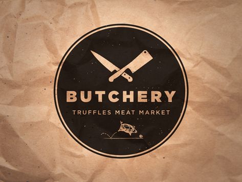 Butchery Logo by Tim Bottchen Butchery Logo, Meat Store, Meat Restaurant, Meat Shop, Meat Markets, Butcher Shop, Restaurant Branding, Logo Restaurant, Logo Food