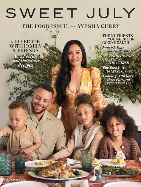 Ayesha and Steph Curry Photographed with Their 3 Children in <em>Sweet July</em> Cover Sneak Peek Steph Curry And Ayesha, Ayesha And Steph Curry, Lebron James And Wife, The Curry Family, Curry 3, Curry Nba, Food Issues, Ayesha Curry, Steph Curry