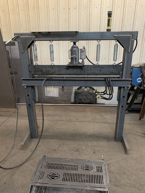 Metal Work Table, Sheet Metal Bender, Hydraulic Press Brake, Exterior Door Designs, Welding Tables, Sheet Metal Tools, Power Tool Storage, Welding Shop, Metal Fabrication Tools