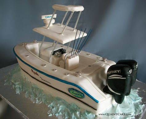 Fishing Boat Cake, Exquisite Desserts, Boat Birthday, Boat Cake, 60th Bday, Nautical Cake, Realistic Cakes, Sea Cakes, Crazy Cakes