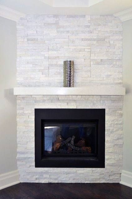 Top 70 Best Corner Fireplace Designs - Angled Interior Ideas Corner Fireplace Inspiration, Corner Fireplace Makeover, White Stone Fireplaces, Corner Fireplace Living Room, Corner Gas Fireplace, Natural Stone Fireplaces, Fireplace Designs, Brick Fireplace Makeover, Shiplap Wall