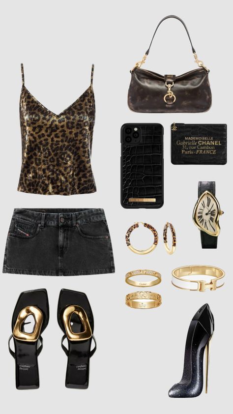 Gold’n girl🍸🐆🪞 Mat Gala, Yk2 Fashion, Andy Sachs, Going Out Outfit, Outfit Layout, Party Fits, Clothes Pictures, Night Out Outfit, Going Out Outfits