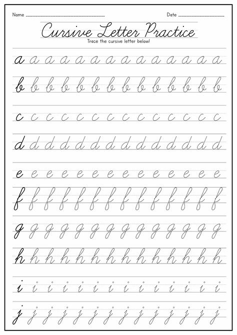 Cursive Alphabet Tracing Sheet, Cursive Small Letters Tracing, Cursive Handwriting Tracing Worksheets, Practicing Cursive Writing, Teach Cursive Handwriting Kids, Free Hand Writing Practice Sheets, Writing Sheets Handwriting Worksheets, Tracing Cursive Alphabet Letters, Cursive Alphabet Worksheet