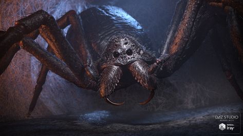 Giant Monster Spider HD by GroovyPatrol on DeviantArt Monster Spider, Giant Spider, Spider Art, Giant Monsters, Incredible Creatures, Daz Studio, Creature Art, Roleplaying Game, Detailed Image