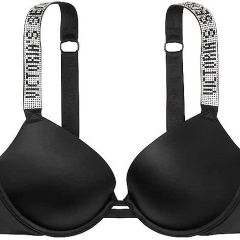 Victoria's Secret Shine Strap Push Up Bra, Adds One Cup Size, Very Sexy Collection Bling Bra, Coverage Bras, Victoria Secret Body, Victoria Secrets, Victoria Secret Fashion Show, Victoria Secret Bras, Bra Straps, Lace Bralette, Push Up Bra