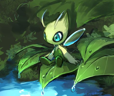 Pokemon Celebi, Celebi Pokemon, Pokemon Official Art, Budget Diy Home Decor, Random Pokemon, Deadpool Pikachu, Mew And Mewtwo, Pokemon Official, Mythical Pokemon