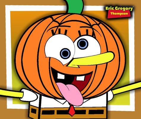 This is #SpongeBob's Halloween special as he wearing his pumpkin head to make his silliest face. Spongebob Thanksgiving, Spongebob Halloween, Silly Faces, Pumpkin Head, Spongebob Squarepants, Halloween