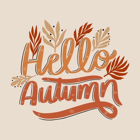 Autumn Lettering, Graphic Deisgn, September Wallpaper, Forest Leaves, Pumpkin Vector, Nature Autumn, Dollar Store Diy Projects, Fall Graphic, Cute Fall Wallpaper