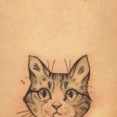 Amanda Jane on Instagram: "A wee peekaboo kitty face for Violet's first tattoo! Thank you so much!  #cutetattoo #cattattoo #kittytattoo #illustrativetattoo #illustrativeblackwork #torontotattoo #torontoink #torontotattooartist" Cat Face Tattoo, Faces Tattoo, Cat Face Tattoos, Cat Faces, Tattoo Flash Art, Face Tattoo, Great Tattoos, Flash Art, First Tattoo