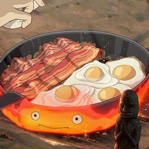 Howl’s Breakfast from Howl’s Moving Castle | 17 Romantic Meals From The Movies You Can Make At Home May All Your Bacon Burn, Studio Ghibli Films, Art Studio Ghibli, 하울의 움직이는 성, Anime Disney, Personajes Studio Ghibli, 귀여운 음식 그림, Ghibli Artwork, Studio Ghibli Movies