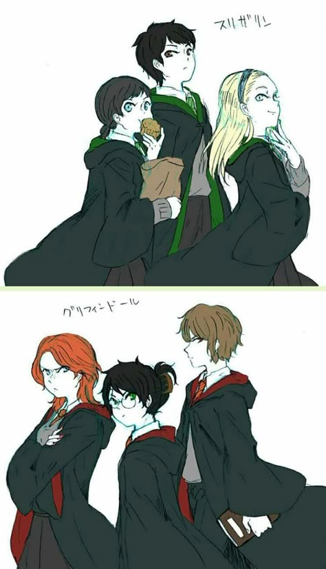 Drarry Genderbend, Harry Potter Genderbend, Fem Harry Potter, Harry Potter Au, Female Harry Potter, Anime Harry Potter, Fem Harry, Harry Potter Harry, Harry Draco