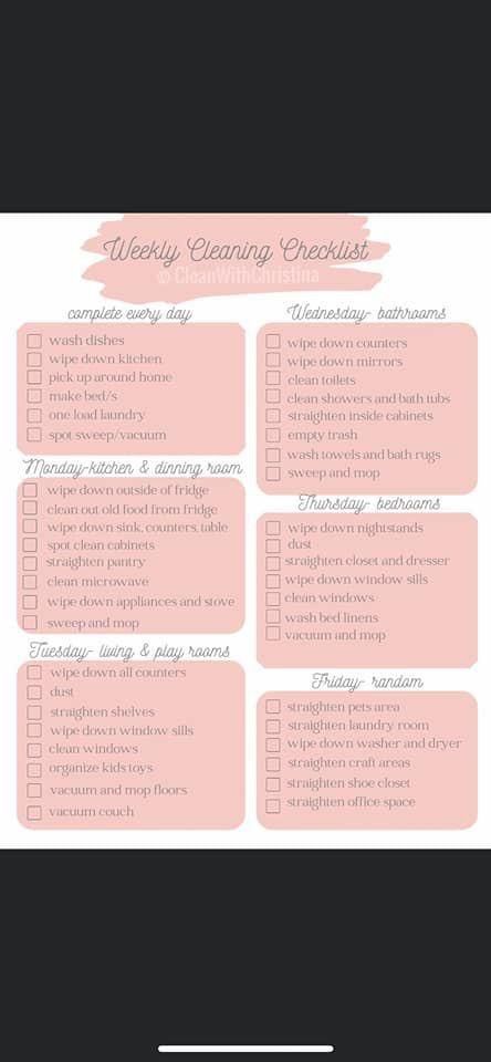 Days Of The Week Chores Daily Cleaning, Chores By Day Of The Week, Sunday Chore List, List Of Cleaning Chores, Chore Lists For Adults, Aesthetic Chores List, Home Chores List, Chores List For Adults, House Chores List For Adults