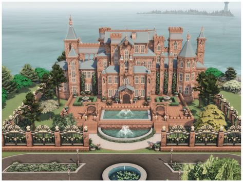 The Sims Resource - MM Bronze Palace Sims 4 Castle Layout Floor Plans, Sims Castle Layout, Sims 4 Royal Castle, Sims Palace, Sims 4 Royal Palace, Sims 4 Castle Build, Sims Castle, Bloxburg Palace, Sims 4 Palace