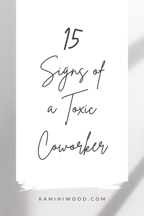 When you work with toxic colleagues, the consequences can be devastating for your mood, performance, and well-being. A toxic work environment can also cause unhealthy relationships between team members, decrease efficiency, and diminish work satisfaction. However, the impact of a toxic workplace goes far beyond the office. Read this article to learn how to recognize and deal with a toxic coworker now. #emotionalwellness #mentalhealthmatters #lifecoaching101 #toxicworkplace Controlling Coworker, Dealing With Toxic Coworkers, Toxic Colleagues, Dealing With Toxic Coworkers Quotes, Toxic Coworkers, How To Stay Positive In A Toxic Work Environment Quotes, How To Deal With Toxic Coworkers, Toxic Colleagues Quotes, Toxic People Quotes Workplace