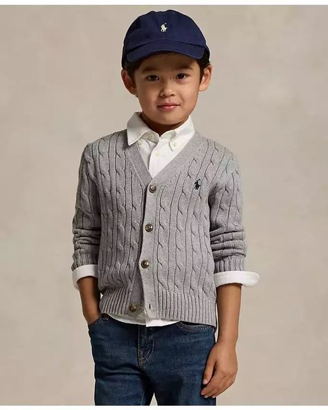 Toddler Boys' Clothes - Macy's Cardigan Outfit For Boys, Boys Cardigan Outfit, Toddler Boy Dressy Outfit, Boy Cardigan Outfit, Boys Holiday Outfits, Preppy Toddler Boy Outfits, Tie Cardigan Outfit, Preppy Toddler Boy, Boys Church Outfit