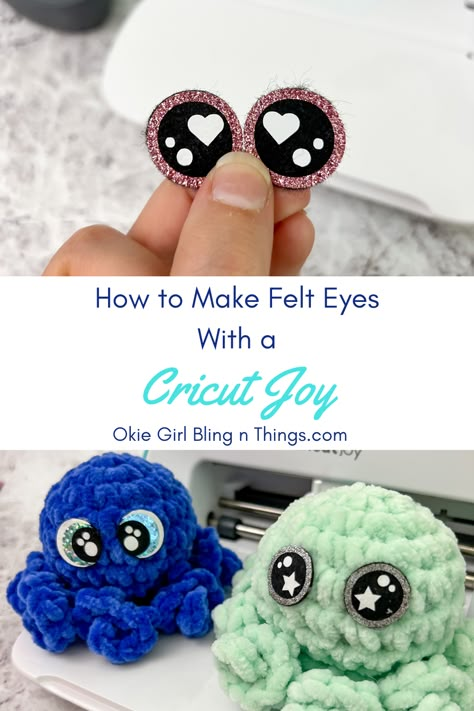 Did you know that you can make your very own felt kawaii eyes for amigurumi with your Cricut Joy? Yes, you sure can! You can actually make felt eyes with any Cricut Machine! I made a full length video tutorial for making them also, so you will have step by step instructions! . . . #crochet #cricut #cricutcrafts #kawaiieyes #felteyes #howtomakefelteyeswithcricutjoy #cricutjoyfelt Eyes For Amigurumi, Kawaii Eyes, Eyes Crochet, Felt Eyes, Crochet Baby Gifts, Crochet Hack, Crochet Eyes, Quick Crochet Patterns, Craft Fair Displays