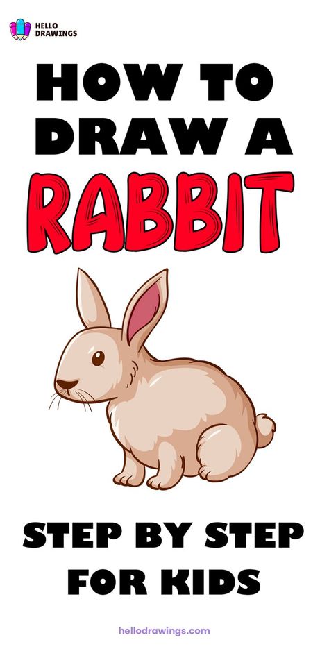 How to Draw a Rabbit | Easy Drawing Guide for Kids Draw Bunny Easy, Rabbit Easy Drawing, Draw A Rabbit Easy, Drawing A Rabbit, Animal Drawing Tutorial, Draw A Rabbit, Easy Halloween Drawings, Landscape Drawing Easy, Hard Drawings