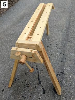 Folding Portable Workbench With Quick Release Vise - All April Wilkerson, Portable Workbench, Diy Step, Tool Bench, Woodworking Bench Plans, Woodworking Joinery, Garage Work Bench, Woodworking Workbench, Diy Bench