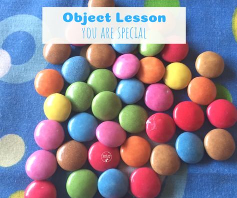 M&m Object Lesson, God Made Me Special Lesson, God Made You Special, God Made Me Special Craft, Object Lessons For Kids Church, Object Lessons For Sunday School, God Made Me Special, Kids Bible Object Lessons, Christian Object Lesson