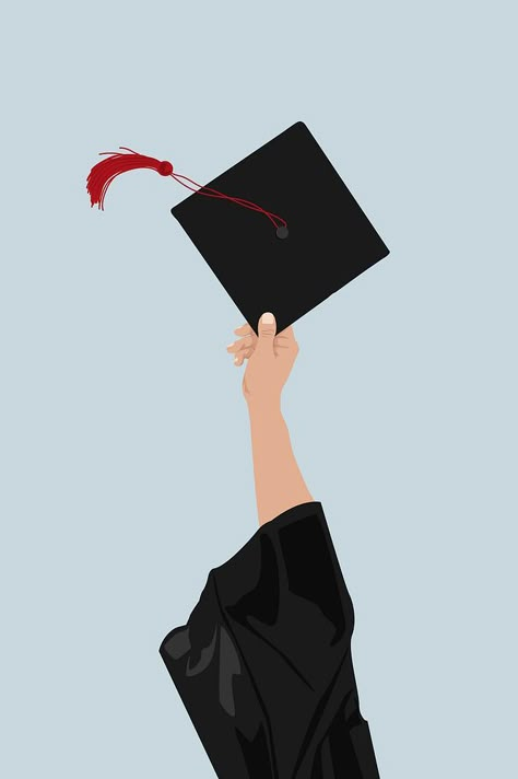 Graduation cap, aesthetic illustration vector | premium image by rawpixel.com Graduation Cap Wallpaper, Student Studying Drawing, Graduation Art Illustration, Graduated Aesthetic, Graduation Wallpaper Aesthetic, Graduation Cap Aesthetic, Aesthetic Graduation Cap Designs, Graduation Graphic Design, Backgrounds Cute Aesthetic