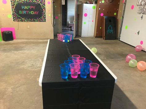 Glow In The Dark Cups, Cup Pong, 14th Birthday Party Ideas, Ping Pong Balls, 14th Birthday, Field Day, 16th Birthday, Ping Pong, Sweet 16