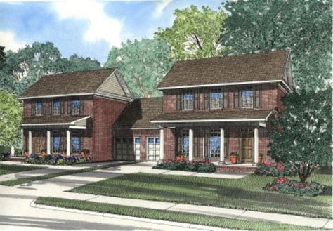 Plan 17-2024 - Houseplans.com Large Linen Closet, Built In Media Center, Grilling Porch, Box Ceiling, Castle Plans, Duplex Floor Plans, Duplex Plans, Duplex Design, Duplex House Plans