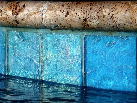 Water Line Pool Tile | ... glass tiles form the waterline tile for this Caribbean swimming pool Waterline Pool Tile, Waterline Tile, Pool Tile Designs, Pool Makeover, Glass Pool Tile, Pool Finishes, Swimming Pool Tiles, Pool Renovation, Pool Remodel