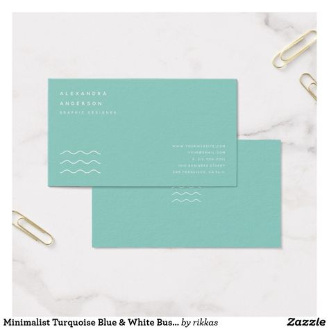 Turquoise Business Cards, White Business Card, Blue Hawaii, Business Stationery, Card Designs, Business Card Design, Turquoise Blue, Business Card, Business Cards