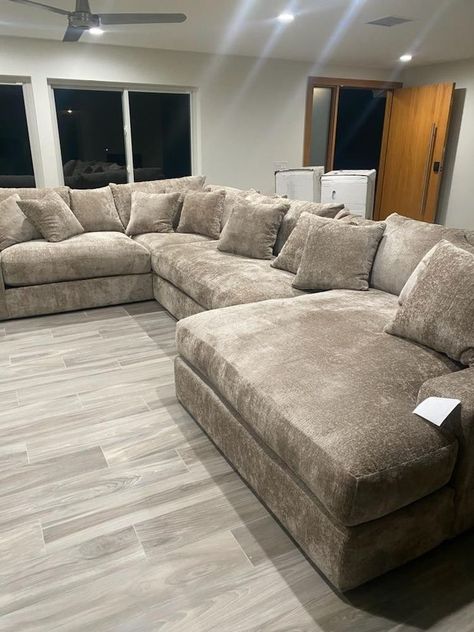 Couch With Footrest, Large Couch Living Room Cozy, Deep Seat Sectional, Big Couches Living Room Cozy, Bed Couches Living Room, Deep Couch Oversized, Room Cozy Ideas, Living Room Cozy Ideas, Big Couches Living Room