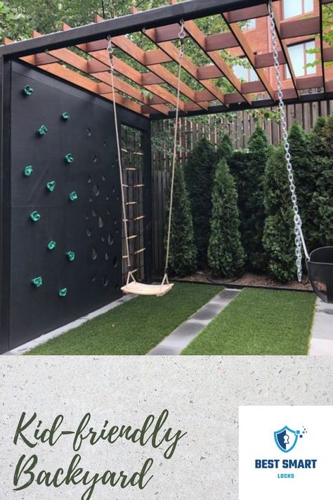 Villa Landscaping, Woodsy Backyard, Playground For Adults, Small Playground, Brooklyn Backyard, Penthouse Terrace, Kid Friendly Backyard, Villa Landscape, Outdoor Kids Play Area