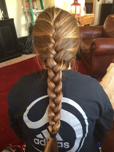 One French Braid, Netball Hairstyles, 1 French Braid, Single French Braid, French Plait, Preppy Hairstyles, Girly Hairstyles, Huge Hair, Braiding Your Own Hair