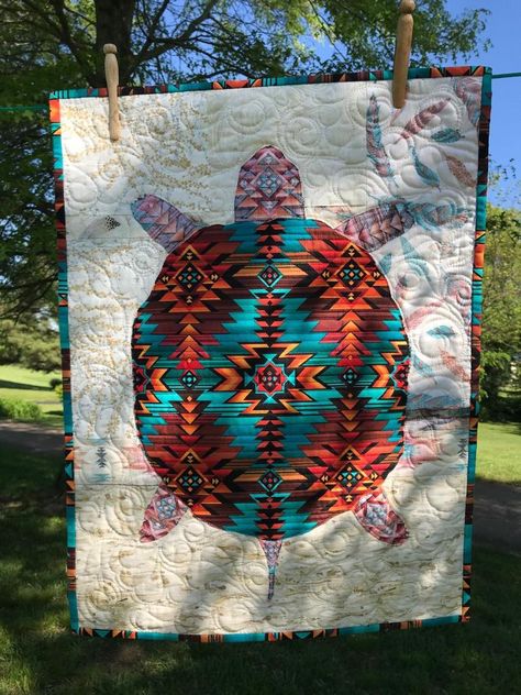 Turtle Quilt Pattern, Native American Quilt Patterns, Turtle Applique, Deer Quilt, Wildlife Quilts, Native American Quilt, Southwest Quilts, Turtle Quilt, Nancy Notions