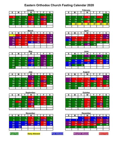 Eastern Orthodox Fasting Calendar — St. Basil the Great Greek Orthodox Church Fasting Calendar, Diet Calendar, Orthodox Fasting, St Basil The Great, Julian Calendar, Prayer For Church, Wooden Calendar, Greek Orthodox Church, Faith Blogs