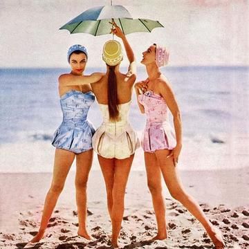 1950s Swimwear, Vintage Bathing Suit Patterns, Clothing Ads, Vintage Dress Shoes, Swimwear Aesthetic, 50s Women, 1950’s Fashion, Vintage Bathing Suits, Vintage Swim