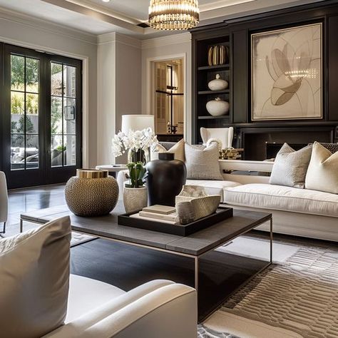 Sophisticated Family Room, Lounge Decor Beige, Fancy Houses Interior, Hotel Style Living Room, European Modern Interior, Modern Classic Living Room Luxury, Expensive Living Room, Modern Traditional Living Room Ideas, Warm Modern Living Room