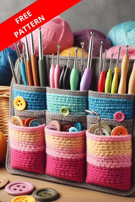 Crochet hook organizers are an essential item for any crocheter, keeping your hooks and accessories neatly arranged and easily accessible. Crochet Organizer Storage Ideas Free Pattern, Crochet Yarn Organizer, Crochet Hook Storage Ideas, Crochet Drawer Organizer, Crochet Hook Holder Free Pattern, Crochet Organizer Storage Ideas, Crochet Storage Pattern, Crochet Hook Holder Pattern, Crochet Organization