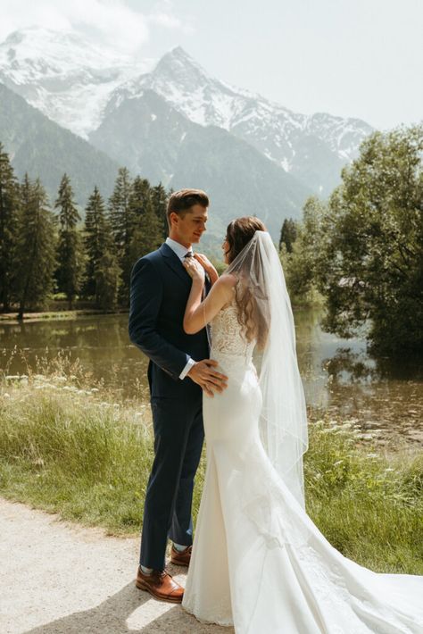 Wedding in Chamonix: A Fairytale French Alps Wedding Alps Wedding, Family Style Dinner, French Alps, Photography Packaging, Summer Solstice, Beautiful Lakes, Wedding Looks, Small Wedding, Happy Couple