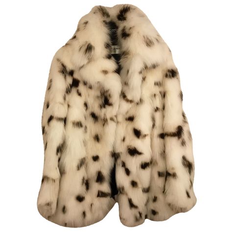 Glamorous fox fur jacket white background black spots brand new never worn lightweight size not estimated on labels but estimated a size 8 possibly a size 10 Magazine Outfits, Unrealistic Wishlist, Closet Model, Saint Laurent Women, Png Clothes, Fox Fur Jacket, Rebecca Ferguson, Women Jackets, Style Aesthetic