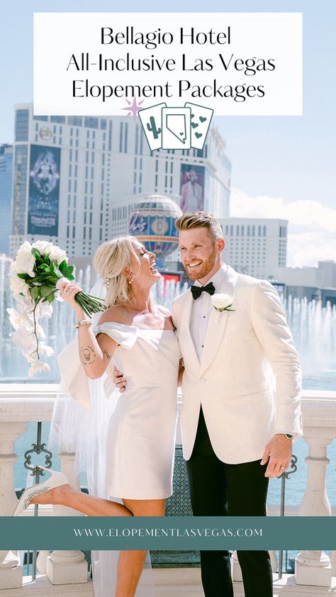 Get ready for a mesmerizing experience as you exchange your vows in front of the world-famous Bellagio fountains in Las Vegas. As the fountains soar and sway, you'll be immersed in a moment of pure magic. Your love story will be elevated to new heights as you say "I do" amidst the beauty and grandeur of this iconic Las Vegas landmark. Are you ready to say your vows and let the fountains serenade your love? Let's make it unforgettable! #BellagioFountainsWedding #bellagiowedding #lasvegaswedding Little White Chapel Vegas Wedding, Vegas Wedding Aesthetic, Las Vegas Vow Renewal, Bellagio Wedding, Las Vegas Wedding Ideas, Vegas Elopement Ideas, Vegas Wedding Ideas, Four Seasons Las Vegas, Vegas Wedding Reception