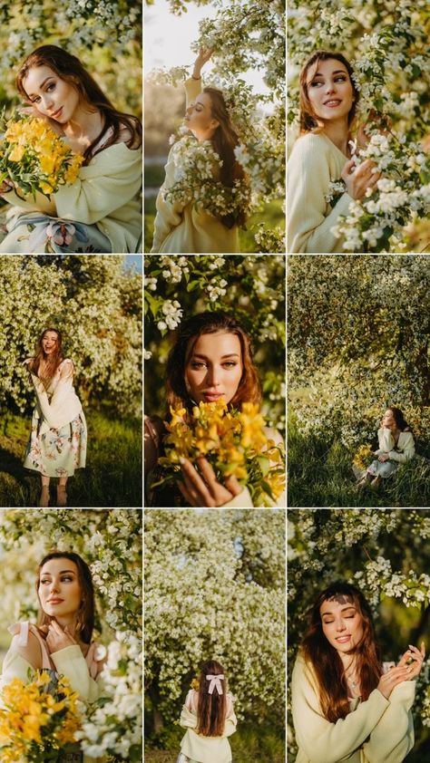 Garden Photoshoot, Outdoor Portrait Photography, Spring Portraits, Senior Stuff, Studio Portrait Photography, Spring Photoshoot, Flower Photoshoot, Soft Spring, Park Photography