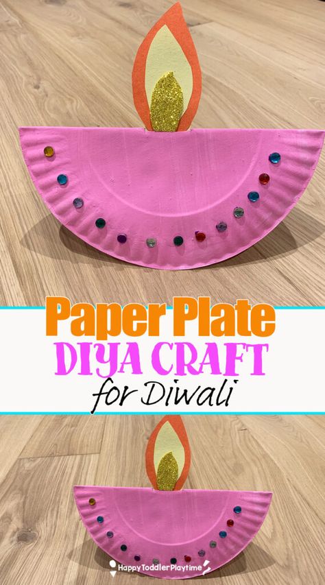 Deepavali Diya Craft For Kids, Simple Diwali Craft, Toddler Diwali Crafts, Divali Ideas Crafts Preschool, Diwali Ece Ideas, Diya Diwali Crafts For Kids, Diwali Art Projects For Kids, Diwali For Preschool, Diwali Playdough