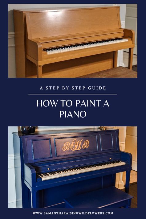 A step by step guide on how to paint a piano with tips and tricks and a personalized touch. Refinishing Piano Ideas, Refinish A Piano, How To Paint A Piano, Painting A Piano Black, Paint Piano Black, Painting A Piano, Refinish Piano, Paint A Piano, Painting Piano Black