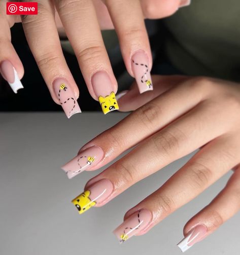 Cute Disney Nails, New Nail Ideas, Disneyland Nails, Baby Shower Nails, Short Coffin Nails Designs, Disney Nail Designs, Disney Acrylic Nails, Fake Nails Designs, Anime Nails