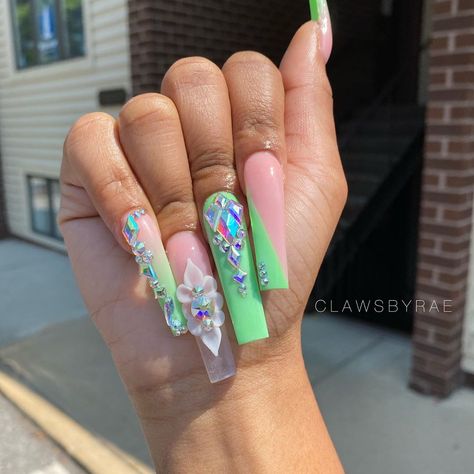 Nail Cam, Fly Nails, Tooth Gems, Super Cute Nails, Pink Chrome, Blue Acrylic Nails, Baddie Nails, Cute Acrylic Nail Designs, Creative Nail Designs