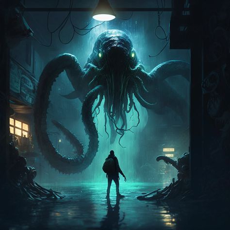 Dark monsters are waiting Art Ufo Photography, Mind Flayer, Lovecraftian Horror, Fantasy Posters, Fantasy Portraits, Cosmic Horror, Alien Art, Fantasy Creatures Art, Fantasy Art Landscapes