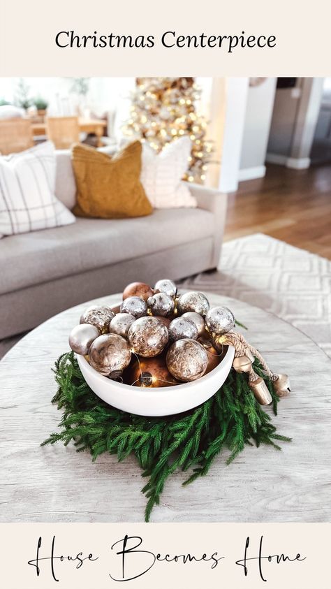 Jordan on Instagram: “Christmas flash back! Love doing this for a Christmas centerpiece!! Just grab a wreath, large bowl, ornaments, bells and of course battery…” Christmas Ornament Bowl, Bowl With Christmas Ornaments, Christmas Bowl Decorations, Bowl Ornaments, Holiday Centerpieces Christmas, Glass Bowl Decor, Christmas Entry, Christmas Bowl, Diy Bowl