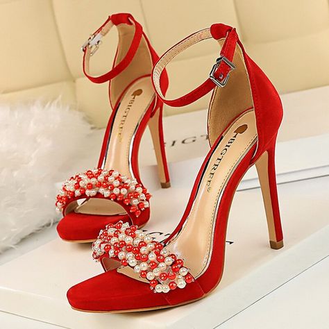 Trendy High Heels, Ankle Strap Sandals Heels, Open Toe High Heels, Rhinestone Sandals, Super High Heels, Fashion Sandals, Fashion High Heels, Women Sandals, Ankle Strap Heels