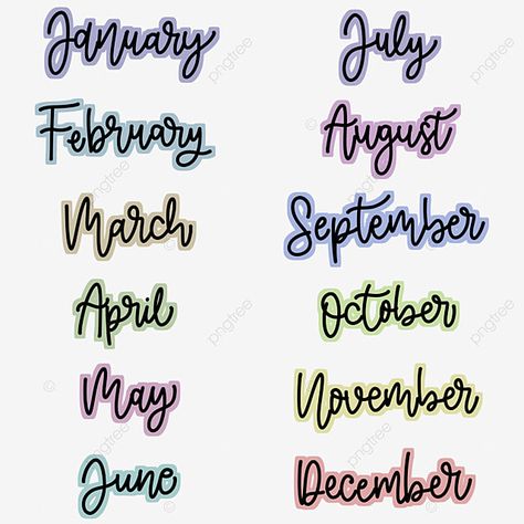 Fonts Months, Font Png, Calendar Numbers, Mint Background, Journal News, New Year Fireworks, Aesthetic Fonts, New Years Background, Theme Background